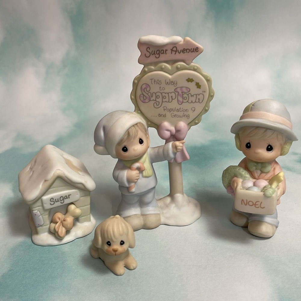 Vintage Precious Moments Sugar Town Limited Edition Collection of 3 Figurines